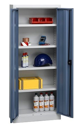 Armoire petite profondeur - Portes battantes - Monobloc en tôle d'acier - Dimensions 70x28x160,8 cm_0