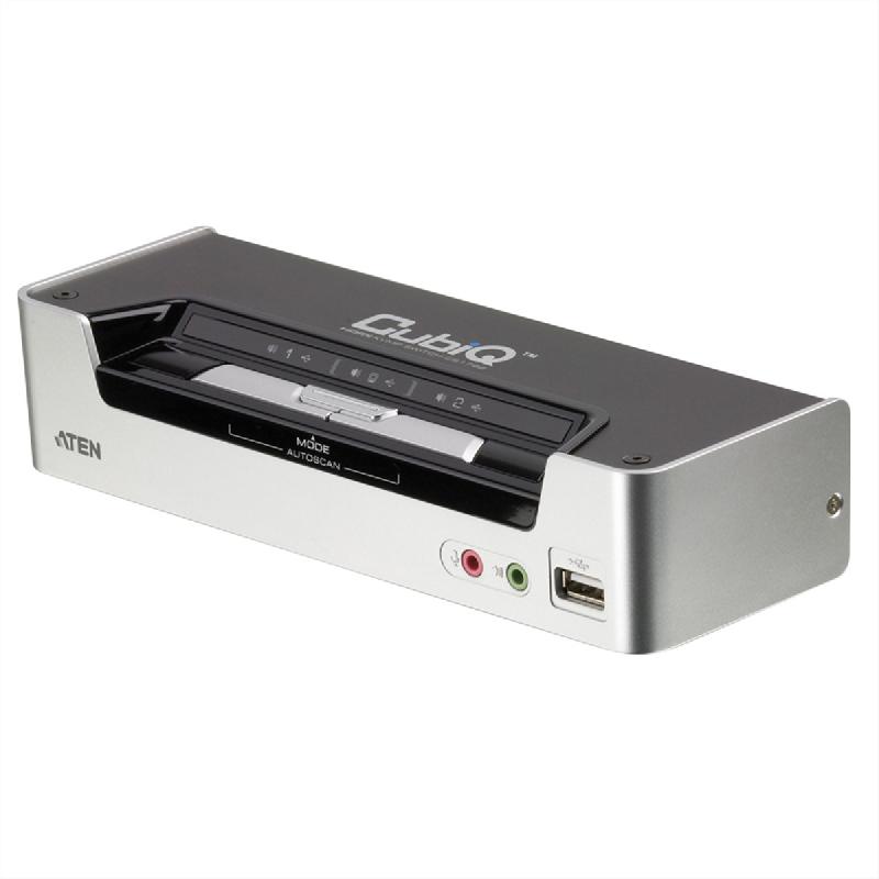 Aten cs1792 switch kvm hdmi, usb, audio, hub usb, 2 ports_0