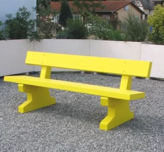 Banc public Tremble en béton armé - solide et résistant aux intempéries - 200x70x80 cm, 320 kg_0