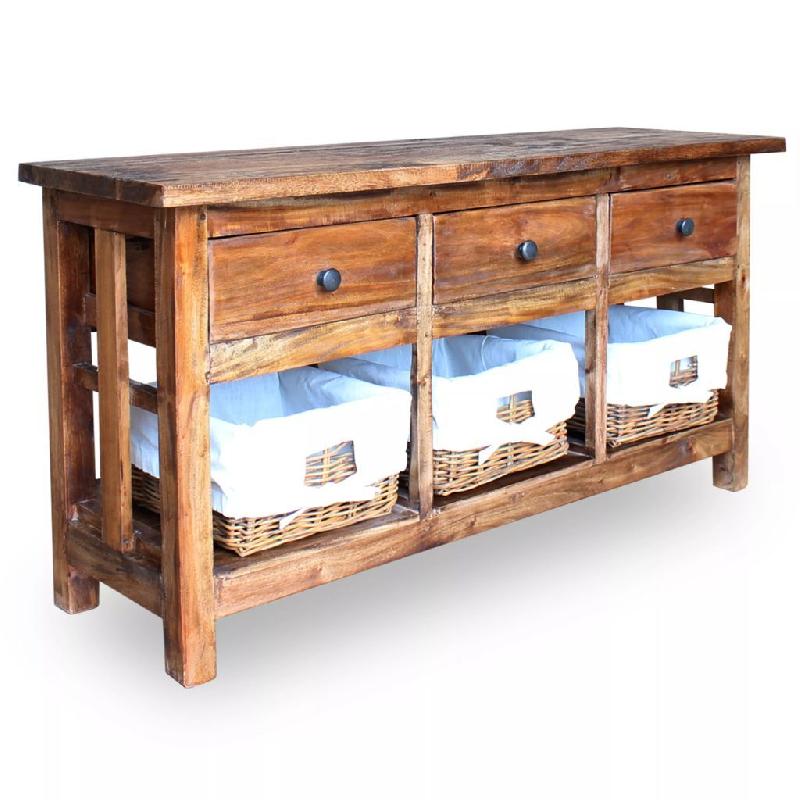 BUFFET BAHUT ARMOIRE CONSOLE MEUBLE DE RANGEMENT BOIS DE RÉCUPÉRATION MASSIF 100 CM 4402144_0