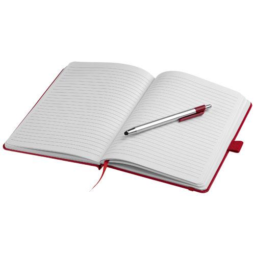 Carnet de notes A5 avec stylet - Stylo bille Crown 10685202 - Fermeture élastique et 80 pages lignées_0
