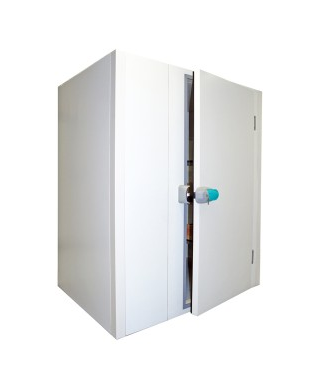 Chambre froide négative Optima - épaisseur 80 mm - dimensions 1600x1600x2000 mm - porte réversible 2000x800 mm_0