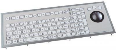 Clavier industriel encastrable - 105 touches - Trackball 50mm - QWERTY norvégien - IP67 USB - Réf : KSTL105B47USB_0