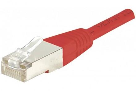 Cordon RJ45 Patch F/UTP Cat 6 Rouge - 7m - Certifié Catégorie 6 - Blindage feuillard alu_0