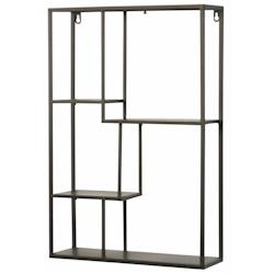 Décoshop26 - Étagère murale en métal noir 4 étagères forme rectangle 60x40x12 cm ETA05037 - noir 3000515169602_0