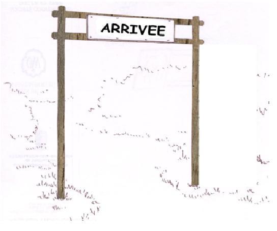Module de parcours VTT 'Arrivée' - Élément d'arrivée en bois compact et rondin 100 mm_0