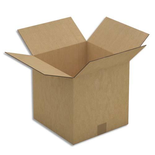 Emballage paquet de 5 caisses américaines en carton brun double cannelure - dim. : l60 x h60 x p60 cm_0