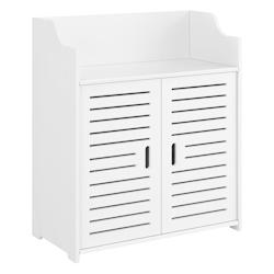 Helloshop26 - Meuble de salle de bain stylé avec étagères meuble de rangement à 2 portes 72 cm blanc 03_0005835 - 3000688199789_0