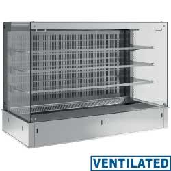 Vitrine réfrigérée professionnelle - Mural avec cuve GN 1/1 et vitrine carrée 3 niveaux ouverte - Réfrigération ventilée - Modèle DPA/CCVA312-S (sans unité hermétique)_0