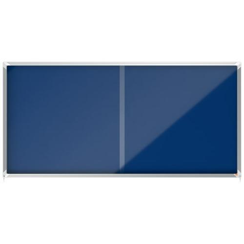 Nobo vitrine d'affichage porte coulissante Premium Plus - feutre bleu - 27 feuilles A4 - 2000x970 mm - 1915335_0