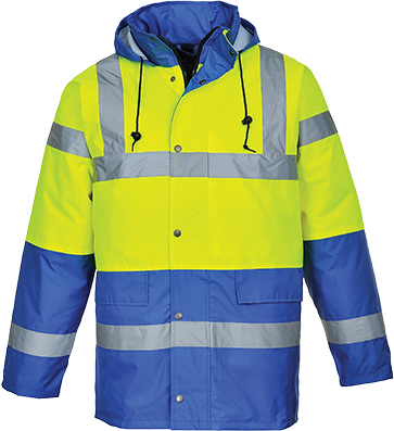 Parka bicolore traffic jaune royal s466, 4xl_0