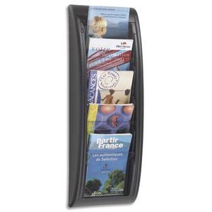 Paperflow présentoir mural quick fit system, 5 cases format a5 épaisseur 2 cm, l22,7 x h65 x p9,5 cm noir_0