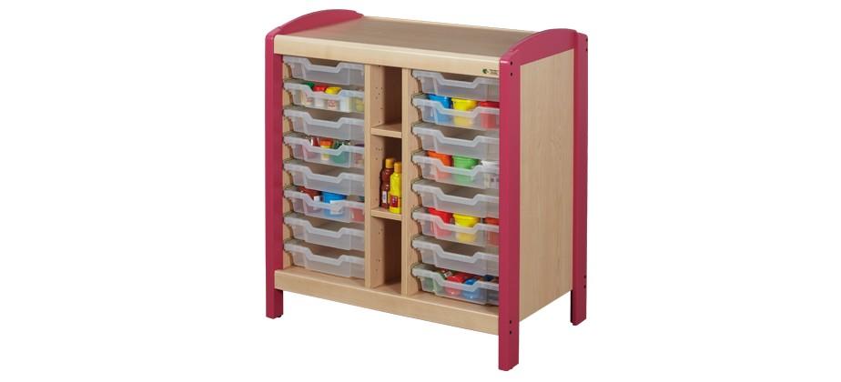 Rangements casiers 2 colonnes - mobilier petite enfance en hêtre massif - 3 hauteurs disponibles_0