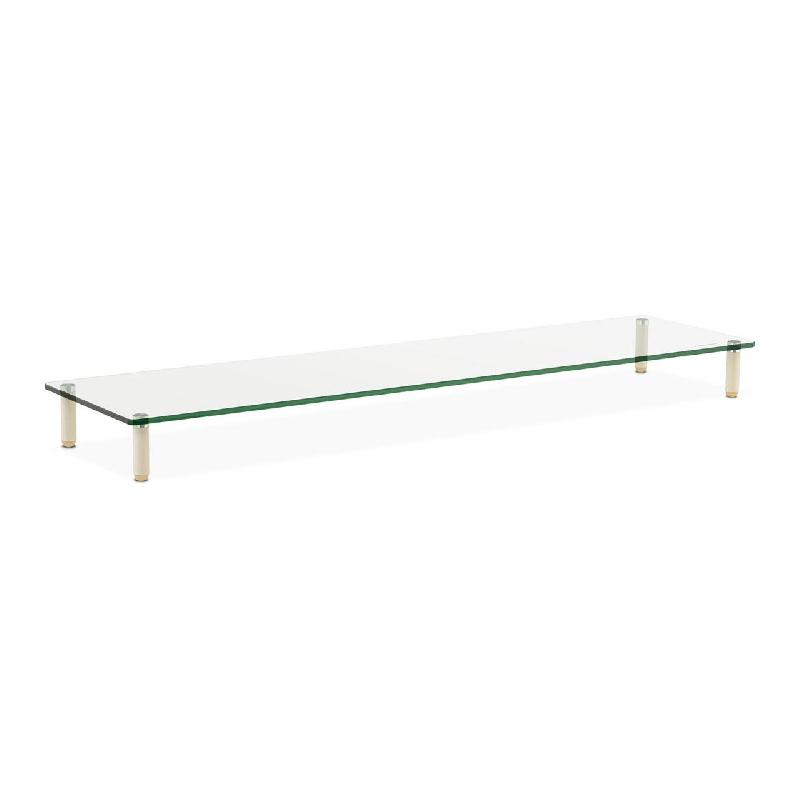 Rehausseur écran PC pour deux écrans - Verre trempé - Charge max 20 kg - Dimensions 100x26x8,3 cm - Réf 14_0003186_0