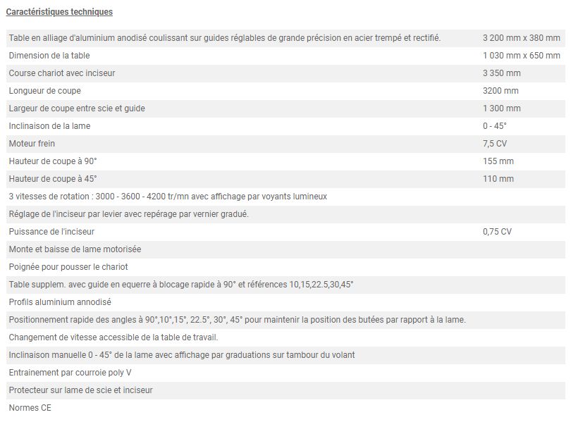 SC 450 - Scie à format - machinebois - longueur de coupe 3200 mm_1