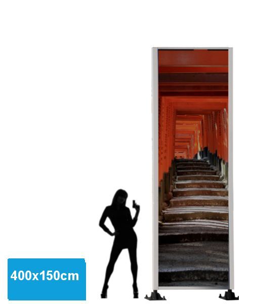 Sherman - Totem non lumineux plat extérieur 400x150cm - Double face en aluminium laqué_0