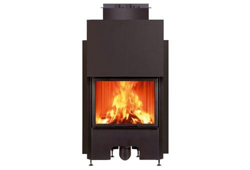 Thermocheminée à bois Thermofire Edilkamin - porte latérale, 5 à 16 kW, structure en acier, foyer réfractaire_0