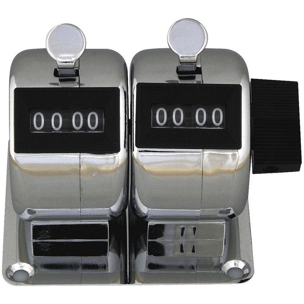 Compteur mécanique à main ENM M4502 Tally - 2 équipes - 4 chiffres - argent - base_0