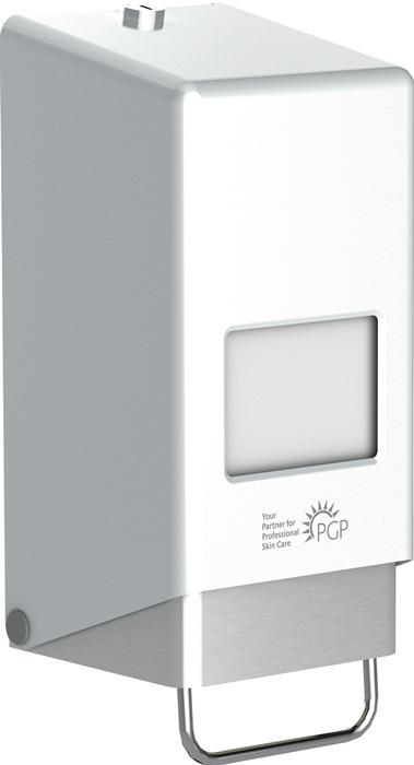 Distributeur de savon VARIOMAT M - 2L blanc - Boîtier en tôle d'acier avec levier inoxydable - H316xl134xP128 mm_0