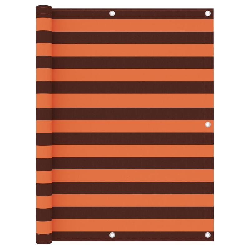 ÉCRAN DE BALCON BRISE PARE VUE PROTECTION CONFIDENTIALITÉ 120 X 600 CM TISSU OXFORD ORANGE ET MARRON 02_0010316_0
