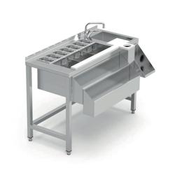 ERATOS Table Cocktail Sans Etagere En Aisi 304 18/10 Finition Satinee - Evier A Droite - 1200X745X900/1200X785X900 (Avec Option Cr-120) MCS-120D - MCS_0