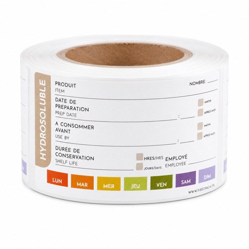 FHC evolupack FHC - 1 500Pcs - Étiquettes hydrosolubles HACCP 70 x 40 mm - multicolore papier FHC210ETHACCP_0