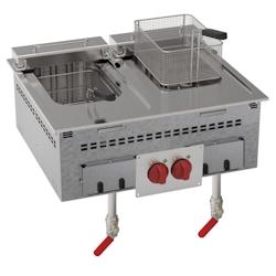 Friteuse électrique drop-in 10+10 litres - 700x600x210 mm - 12000 W 400/3V - 12130631 Eurast - inox 12130631_0