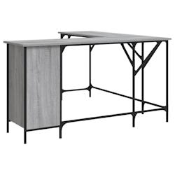 Helloshop26 - Bureau table poste de travail meuble d'ordinateur informatique étude sonoma 141 x 141 x 75 cm bois d'ingénierie gris 02_0023961 - 3000_0