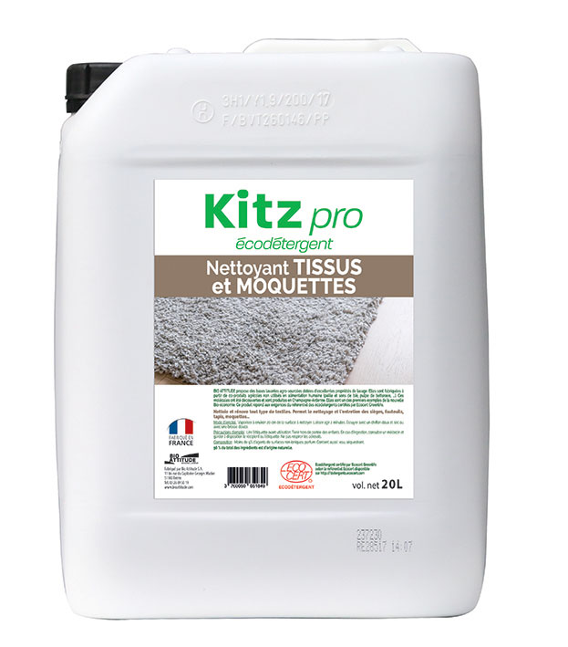 Nettoyant tissus et moquettes - Kitz Pro - 98% ingrédients naturels - Sans allergènes, colorants, COV - Réf B001031_0