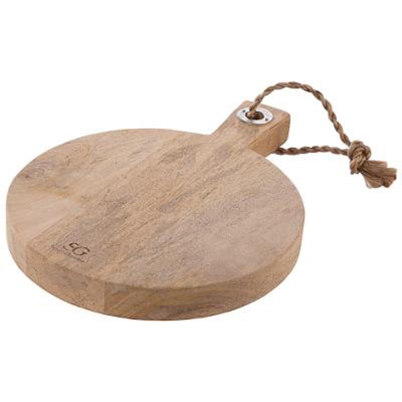 Planche à découper en bois de manguier naturel avec poignée - 45 cm - Paris Prix_0