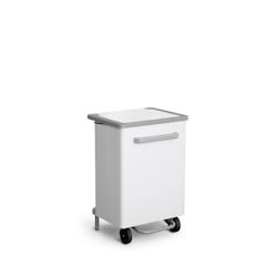 Stil Casa poubelle de tri sélectif à pédale, acier peint, 47 x 37 x h. 70 cm, ouverture frontale, élastique de maintien du sac, 70 litres, blanc._0