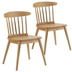 VS Venta-stock Pack 2 chaises Ben en bois couleur chêne - jaune Bois massif I22094_0