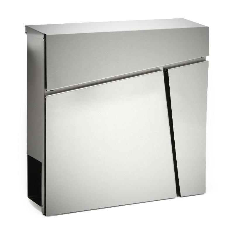 Boîte aux lettres design - Compartiment journaux - Acier inoxydable argenté - 16_0000095_0