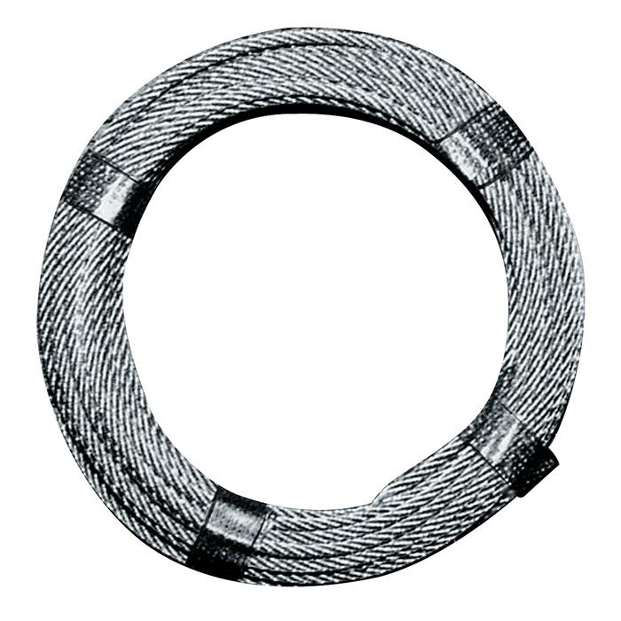 Câble en acier galvanisé - D. 5,0-6,0 mm - longueur 10 m - 6x12 + 1 FE - force de rupture min. 9,19 kN - gainé plastique transparent_0