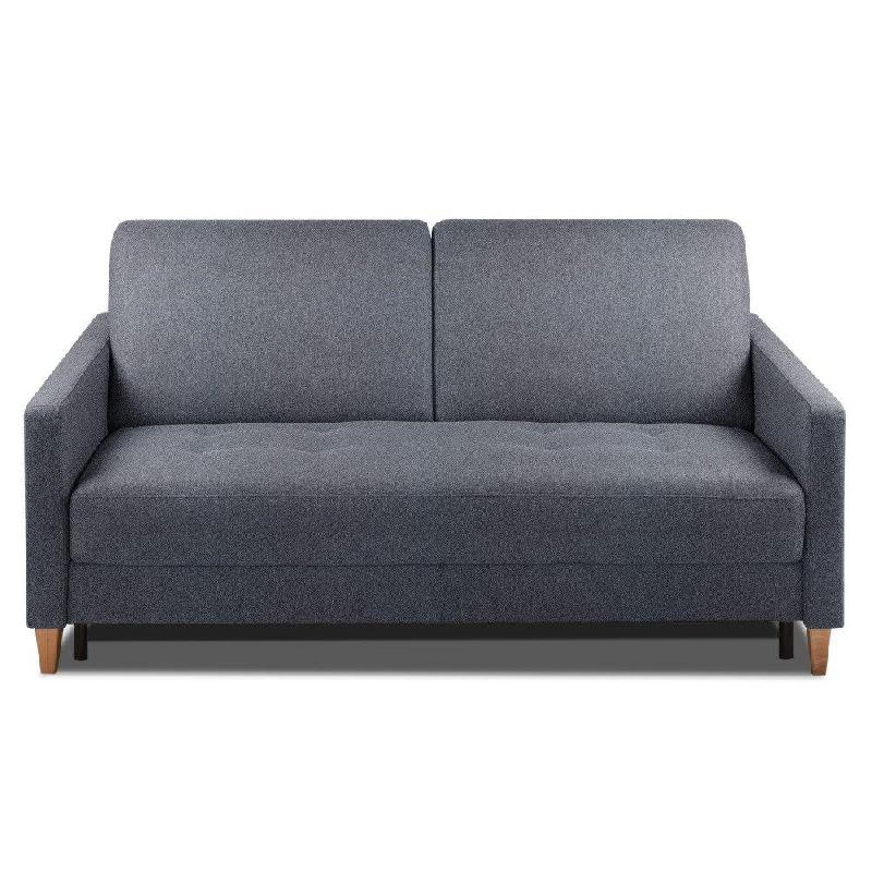 CANAPÉ CONVERTIBLE OGGETTO MATELAS 16 CM SYSTÈME EXPRESS SOMMIER LATTES 140CM RENATONISI VELOURS  BLEU NAVY_0