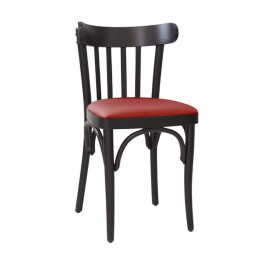 Chaise de restaurant bistrot BISTRO-733-P - bois cintré, assise rembourrée ou en bois_0