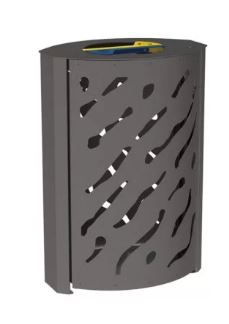 Corbeille Venise Tri Sélectif - 2x60 L - Structure en acier et tôle découpée - Version standard ou avec couvercle rehaussé_0