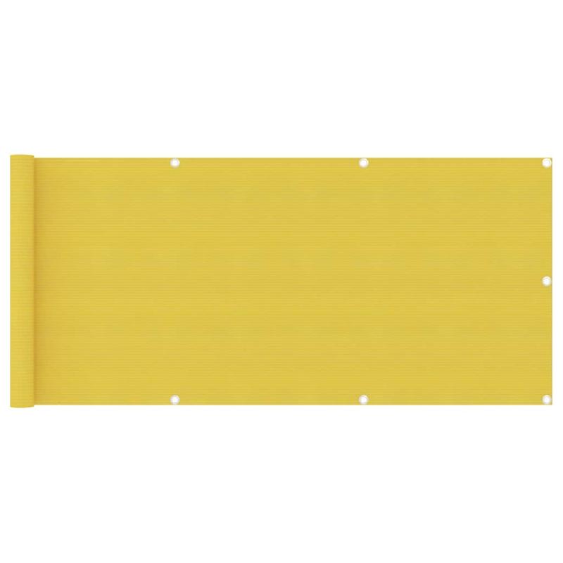 Écran de balcon brise-vue en PEHD - Protection confidentialité 75 x 500 cm - Jaune - Résistant UV et moisissures_0