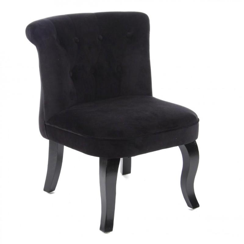 FAUTEUIL DESIGN VELOURS CALIXTE 63CM NOIR - PARIS PRIX_0