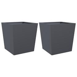 Helloshop26 - Jardinière bac lit surélevé plantes fleurs jardin terrasses lot de 2 50 x 50 x 50 cm acier anthracite 02_0038988 - 3000217965243_0