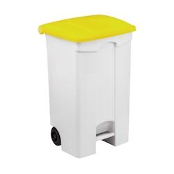 Medial International Contitop Mobile Conteneur mobile à pédale avec couvercle coloré Polypropylène Blanc-Jaune 90 lt - multicolore plastique polyp_0