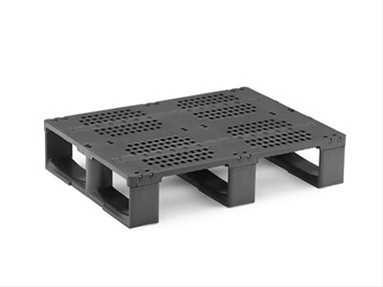 Palette en plastique fabriquée en 100% polypropylène recyclé avec surface antidérapante - 800 x 600 mm - LRD68/PP/3S_0