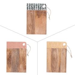 Planche à découper rectangle Atika 35 cm - Bois de manguier - Décoré multicolore - Table Passion 35.2x22.8 cm_0