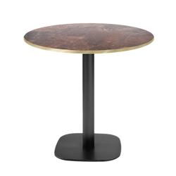 Restootab - Table Ø70cm - modèle Round rouille roc chants laiton - marron fonte 3760371519156_0