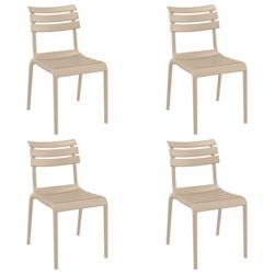 SIESTA EXCLUSIVE Lot de 4 chaises d’extérieur Helen Taupe - beige plastique polypropylène SP-SI-284TP_0