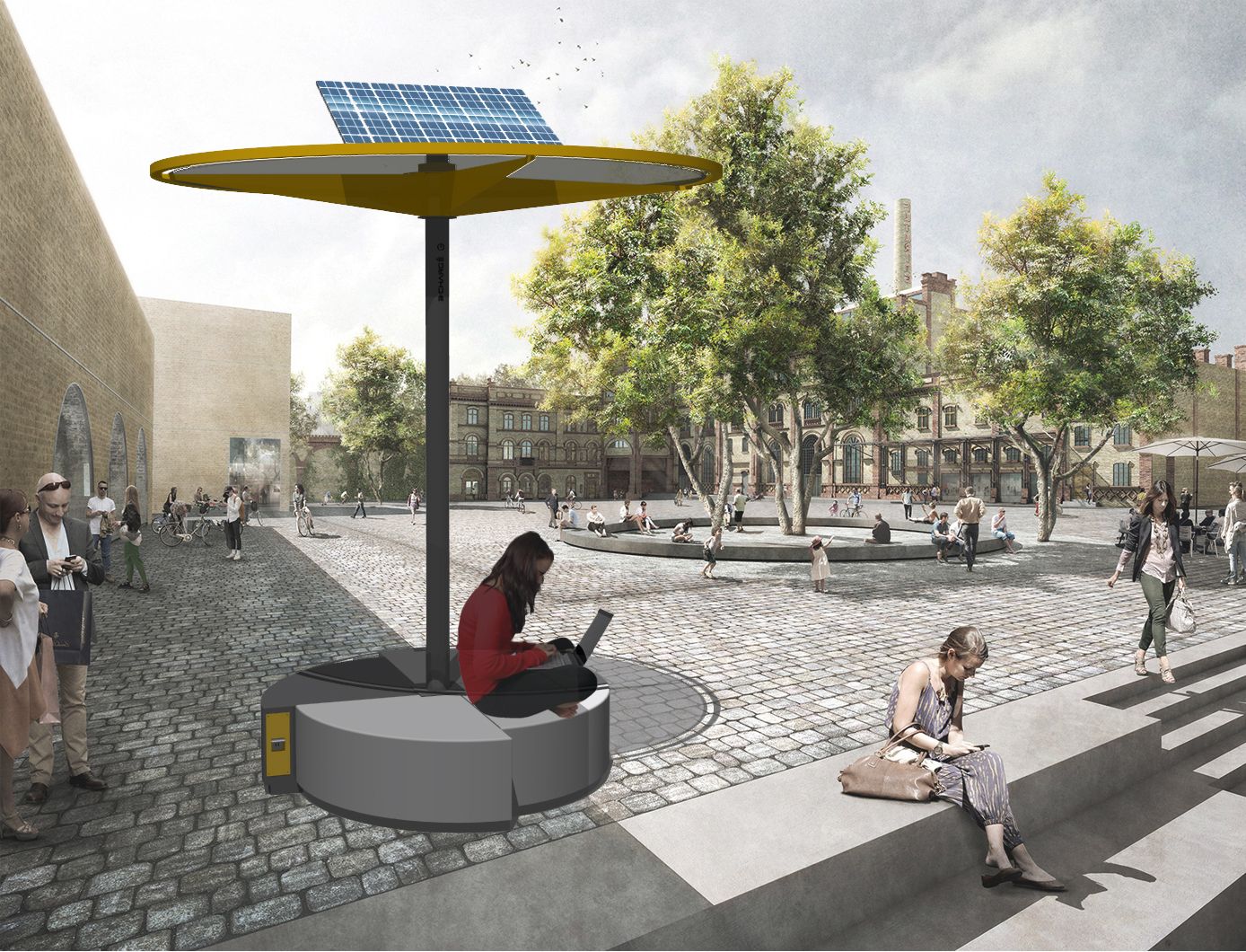 Sun_set - banc connecté solaire avec 4 chargeurs USB ou plus - Frepat Urban Equipment_0