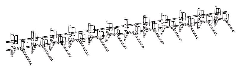Support cycles pour abri deux roues en aluminium - 12, 24, 48 places - Fabrication Française_0