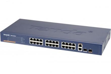 TENDA TEH1026G - Switch rackable 24x10/100Mbps + 2 ports GIGA/SFP, compatible IEEE 802.3/802.3u_0