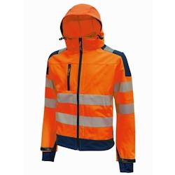 U-Power - Veste Softshell orange haute visibilité Stretch MIKY Orange Taille 4XL - XXXXL orange 8033546387351_0