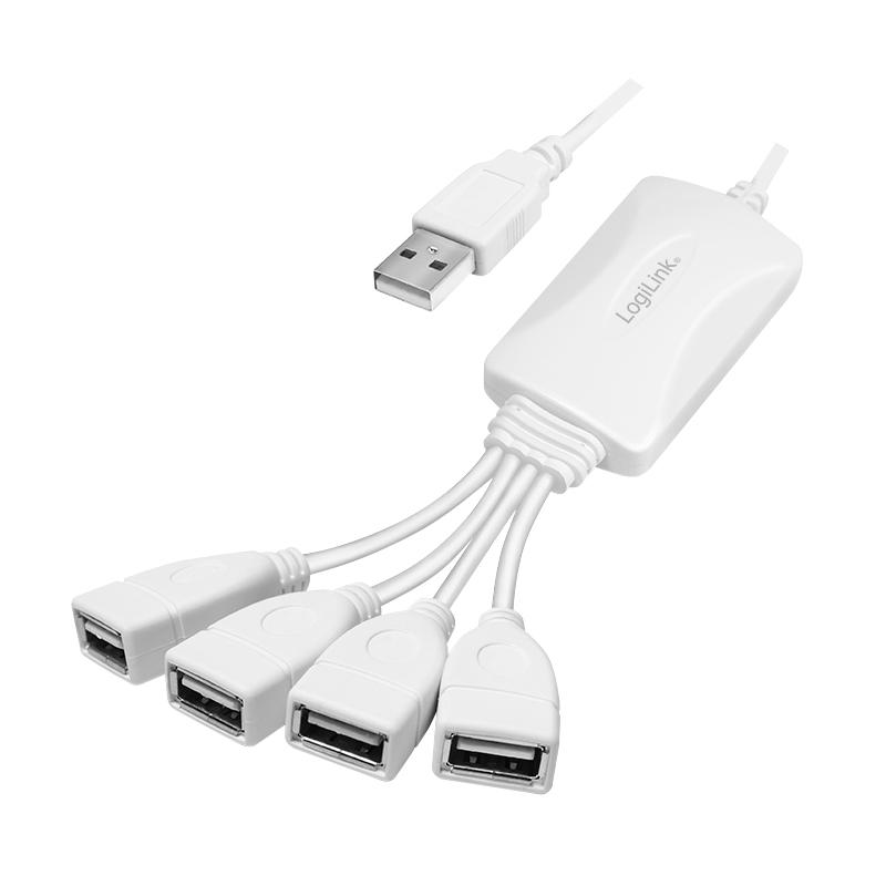 LogiLink UA0355 - Hub USB 2.0 - 480 Mbit/s - Blanc - 4 ports - Plug and Play_0
